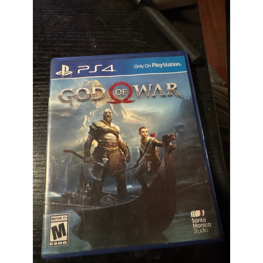 Sony God of War Video‎ Game PS4 Blue Case Excellent Action Adventure Norse